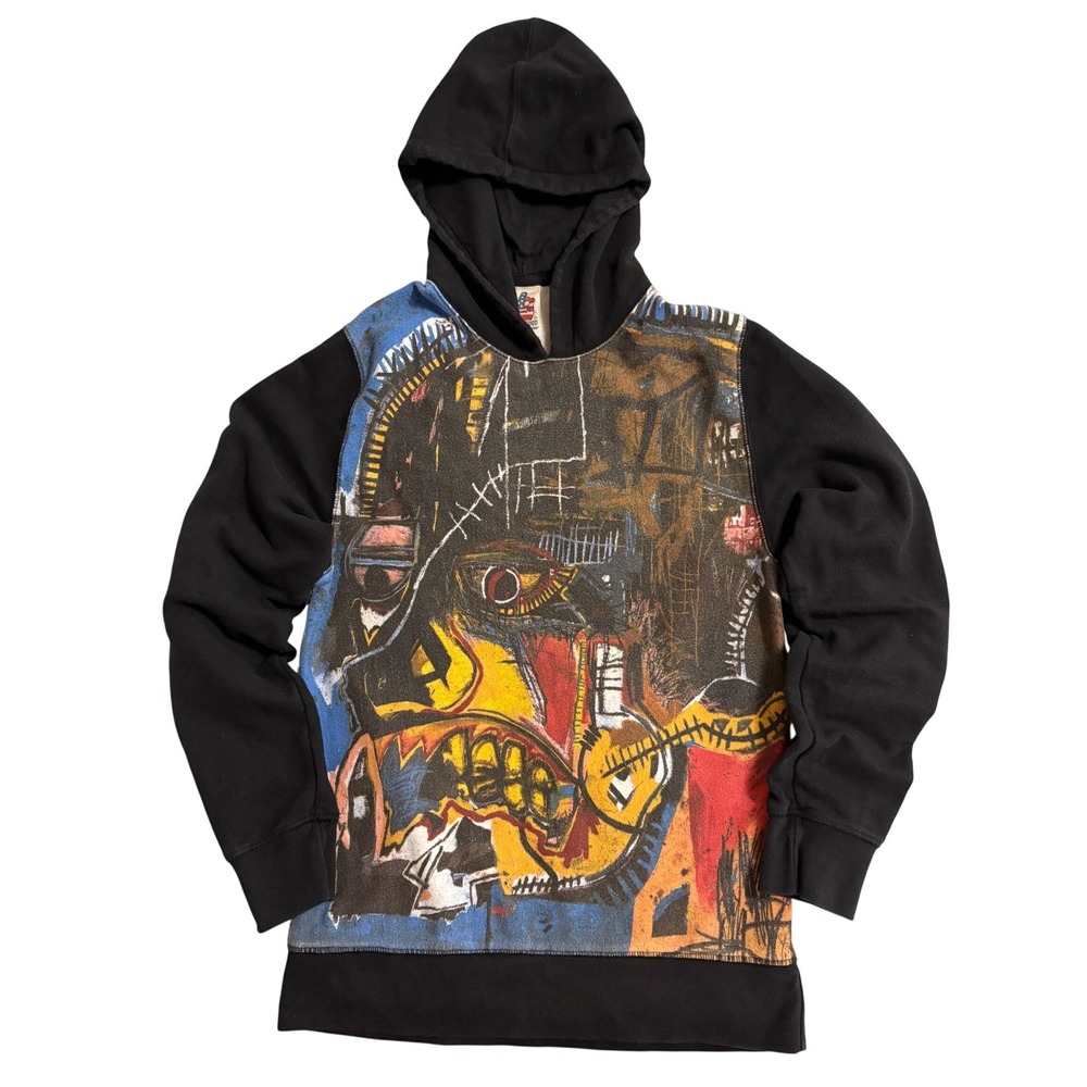 Jean-Michel Basquiat Skull Graphic Art Junk Food Hoodie Men Small Black Pullover